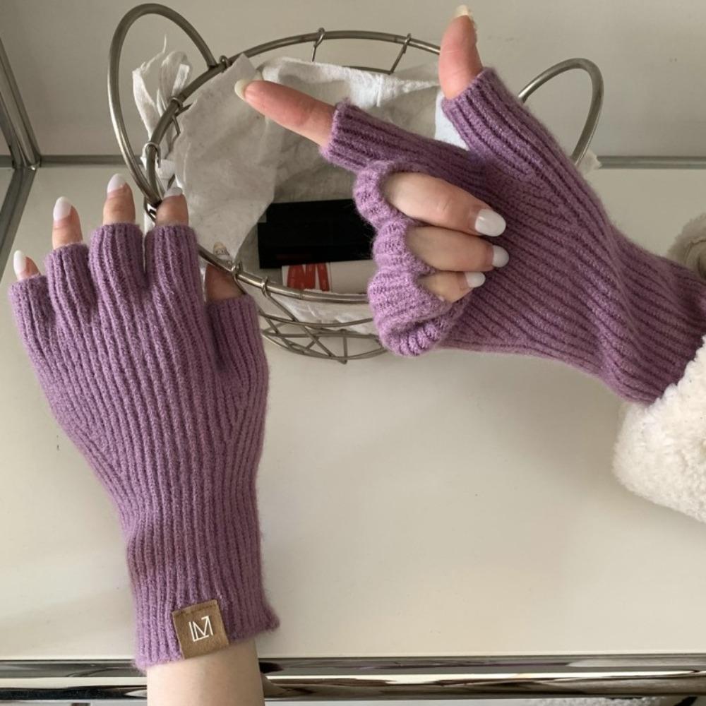 Keep Warm Half Finger Knitted Gloves Thickened Korean Style Gloves Gift Cycling Gloves Riding білий
Keep Warm Half Finger Knitted Gloves Thickened Korean Style Gloves Gift Cycling Gloves Riding білий