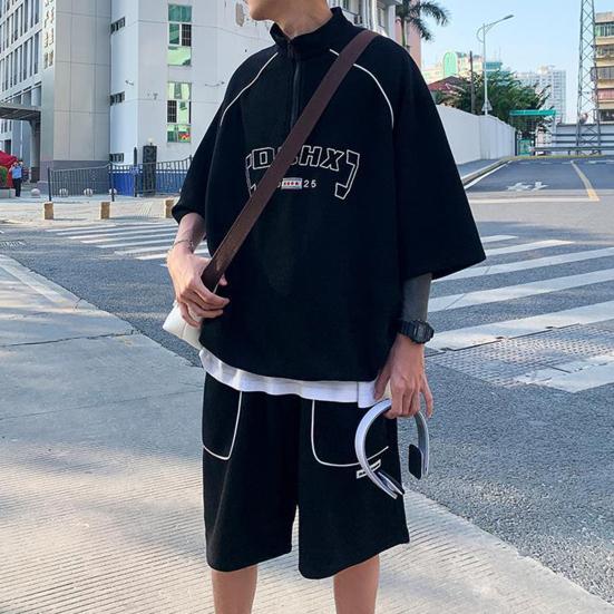 2 шт./компл., мужской спортивный костюм, вафельная молния, половина воротника, рукав-стойка, половина футболки, свободные брюки с эластичной резинкой на талии, уличная одежда L чёрный
2 шт./компл., мужской спортивный костюм, вафельная молния, половина воротника, рукав-стойка, половина футболки, свободные брюки с эластичной резинкой на талии, уличная одежда L чёрный