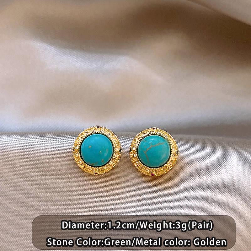 Retro Turquoise Round Earrings 2026 Gold Color Border Jewelry Wedding Party Unusual Accessories For Women Girls Versatile Gifts
Retro Turquoise Round Earrings 2026 Gold Color Border Jewelry Wedding Party Unusual Accessories For Women Girls Versatile Gifts