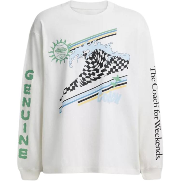 Coach SS25 Surf Print Long Sleeve Cotton T-Shirt Unisex Tops White CBD31-Y05 XXS
Coach SS25 Surf Print Long Sleeve Cotton T-Shirt Unisex Tops White CBD31-Y05 XXS