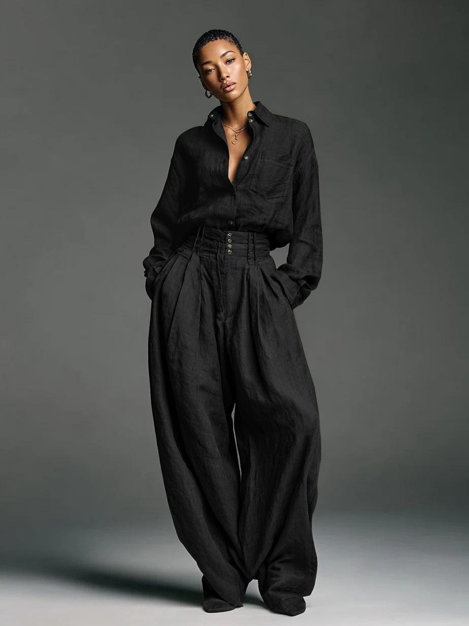 Euro-American Women s Retro Linen-Style Two-Piece Set: Long Sleeve Cardigan & Loose Pants 3057 XL чорний
Euro-American Women s Retro Linen-Style Two-Piece Set: Long Sleeve Cardigan & Loose Pants 3057 XL чорний