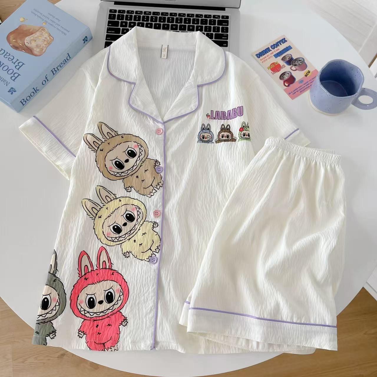 Japanese sweet rabub pajamas women s summer short-sleeved shorts ins wind can be worn outside loungewear two-piece set S
Japanese sweet rabub pajamas women s summer short-sleeved shorts ins wind can be worn outside loungewear two-piece set S