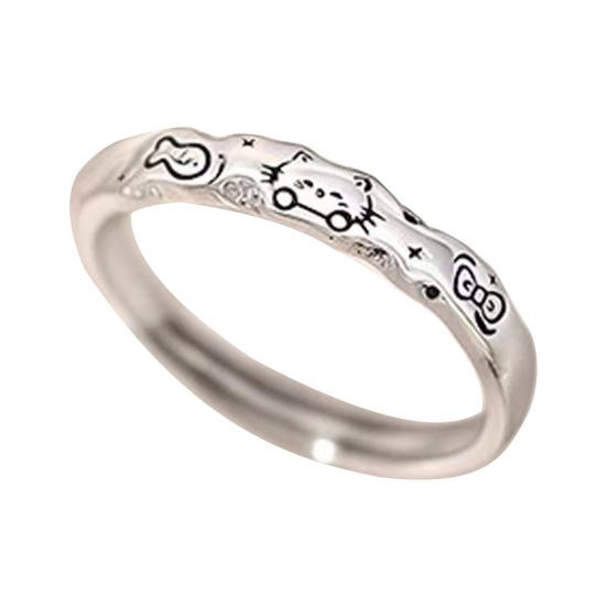 Couple Ring Cartoon Cat Fish Dog Bone Graffiti Design Matte Wavy Edge Textured Surface Finger Ring Non-Oxidizing Jewelry Gift Cat
Couple Ring Cartoon Cat Fish Dog Bone Graffiti Design Matte Wavy Edge Textured Surface Finger Ring Non-Oxidizing Jewelry Gift Cat