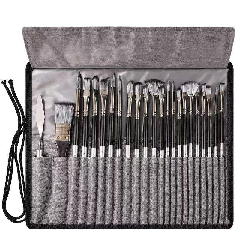 24-Piece Canvas Brush Set for Oil, Nylon Gouache, and Watercolor Painting 24-Piece Brush Set
24-Piece Canvas Brush Set for Oil, Nylon Gouache, and Watercolor Painting 24-Piece Brush Set