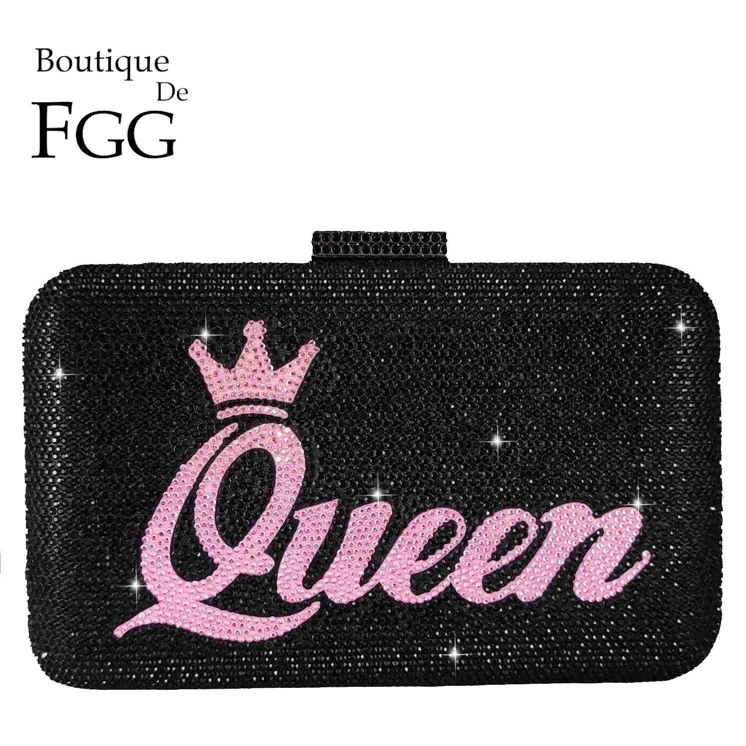 Boutique De FGG Crystal Evening Bags Women Black Queen and Crown Rhinestone Clutch Purse for Wedding Bridal Hardcase Handbags Mini Clutch
Boutique De FGG Crystal Evening Bags Women Black Queen and Crown Rhinestone Clutch Purse for Wedding Bridal Hardcase Handbags Mini Clutch