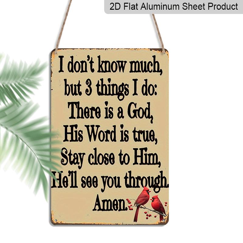 2D Flat, 11.8x7.87Inch Retro Metal Wall Sign with Religious Inspirational Quote & Cardinal Bird Design - Rustic Farmhouse Home Decor for Living Room 20*30cm
2D Flat, 11.8x7.87Inch Retro Metal Wall Sign with Religious Inspirational Quote & Cardinal Bird Design - Rustic Farmhouse Home Decor for Living Room 20*30cm