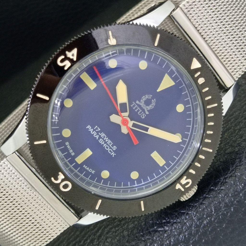 VINTAGE TITUS HAND-WINDING SWISS MENS TURNABLE BEZEL BLUE DIAL WATCH a700023-5 R201-a700023
VINTAGE TITUS HAND-WINDING SWISS MENS TURNABLE BEZEL BLUE DIAL WATCH a700023-5 R201-a700023