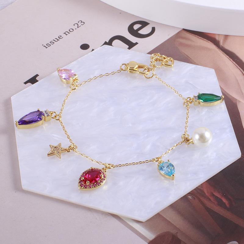 European And American Jewelry Wholesale Color Zircon Water Drops Love Stars Pearl Sweet Fashion Bracelet
European And American Jewelry Wholesale Color Zircon Water Drops Love Stars Pearl Sweet Fashion Bracelet