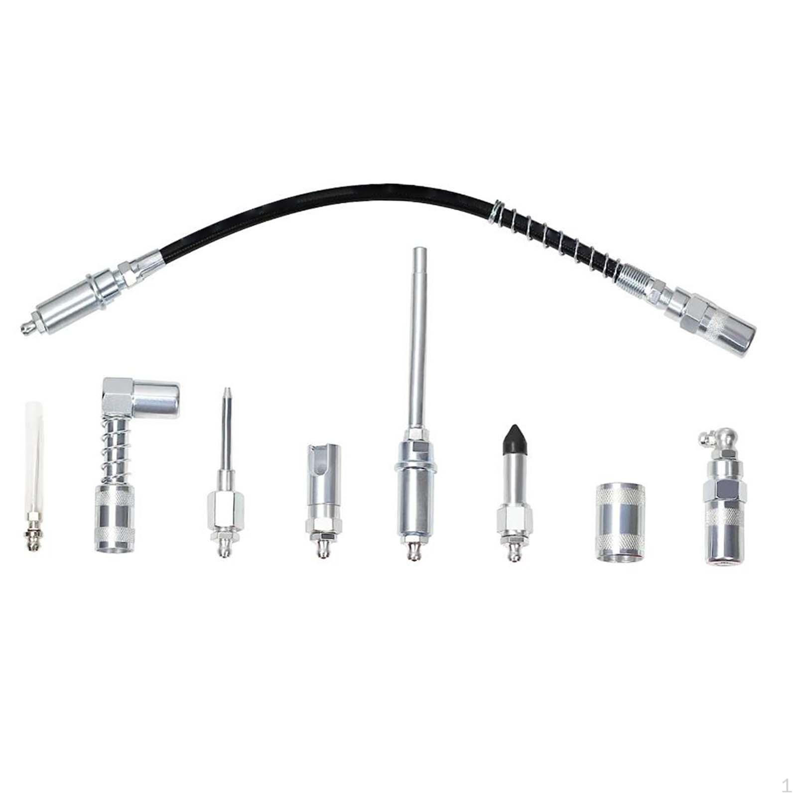 9Pcs Grease Coupler Kit Fitting Connection Set with Flex Hose High Hardness Complete
9Pcs Grease Coupler Kit Fitting Connection Set with Flex Hose High Hardness Complete