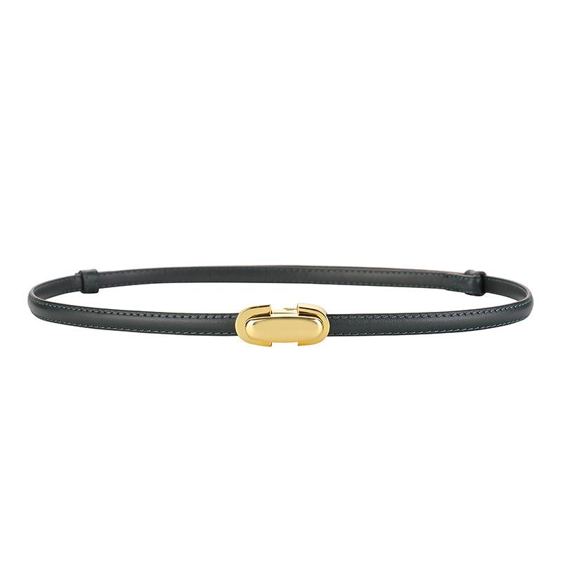 Adjustable women s top grain leather belt with gold buckle detail темно-зелений колір
Adjustable women s top grain leather belt with gold buckle detail темно-зелений колір