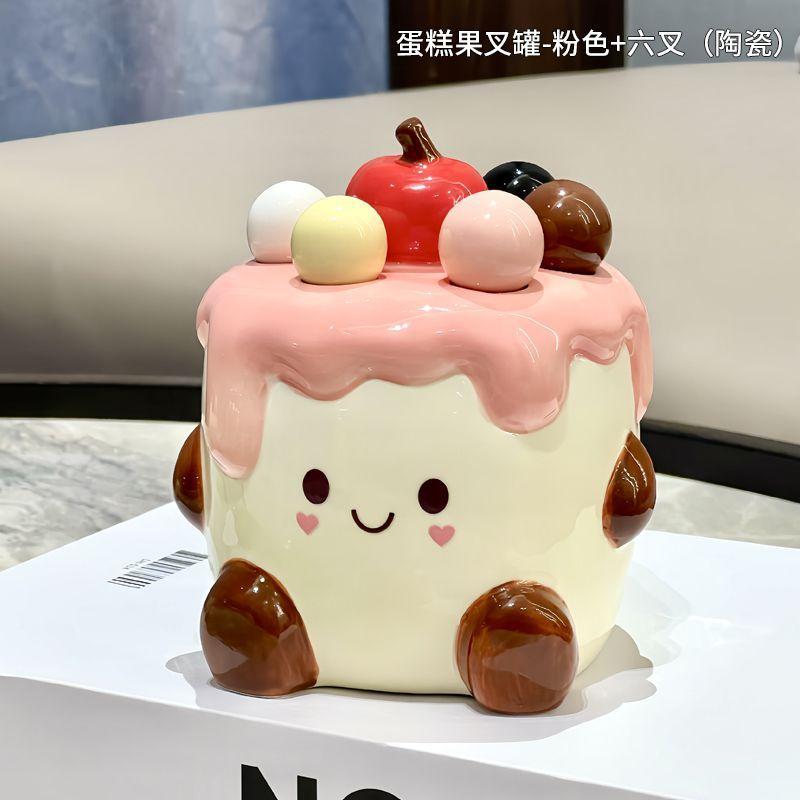 Cake Fruit Fork Set,Household Ceramic Jar Stainless Steel Dessert Cute Small Storage Jar Insert Child Safety Fruit Stick
Cake Fruit Fork Set,Household Ceramic Jar Stainless Steel Dessert Cute Small Storage Jar Insert Child Safety Fruit Stick
