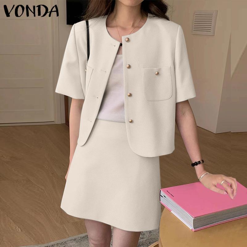 VONDA 2 шт. комплекты женщин элегантный пиджак с короткими рукавами мини-юбки повседневные костюмы плюс размер
VONDA 2 шт. комплекты женщин элегантный пиджак с короткими рукавами мини-юбки повседневные костюмы плюс размер