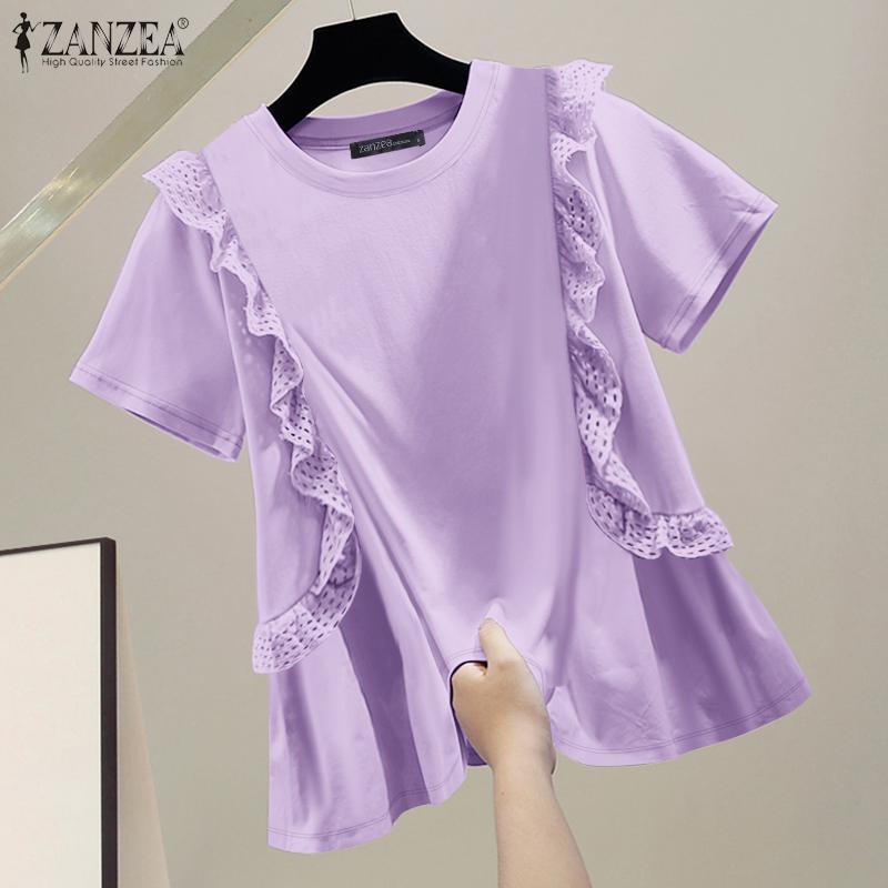 ZANZEA Женские летние футболки с круглым вырезом и коротким рукавом с кружевом S чёрный
ZANZEA Женские летние футболки с круглым вырезом и коротким рукавом с кружевом S чёрный