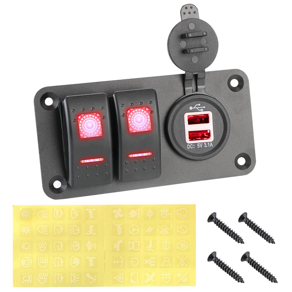 Для автомобилей, морских судов, деталей интерьера, светодиодная панель переключателей, двойной порт USB, розетка, переключатель, управление цепями, автомобильное зарядное устройство 12-24 В
Для автомобилей, морских судов, деталей интерьера, светодиодная панель переключателей, двойной порт USB, розетка, переключатель, управление цепями, автомобильное зарядное устройство 12-24 В