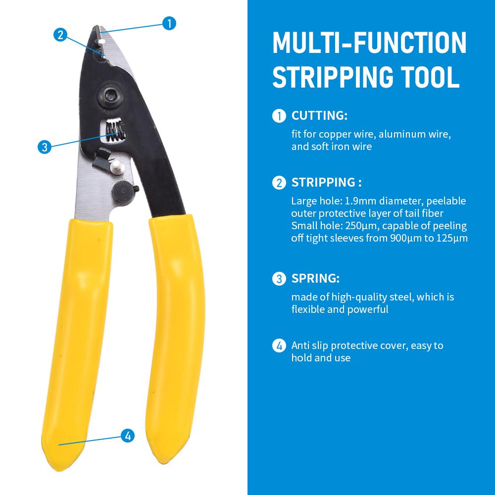 FTTP Трехпортовый оптоволоконный инструмент для зачистки кабеля Инструменты для зачистки проводов FTTH Инструменты для зачистки оптических кабелей
FTTP Трехпортовый оптоволоконный инструмент для зачистки кабеля Инструменты для зачистки проводов FTTH Инструменты для зачистки оптических кабелей