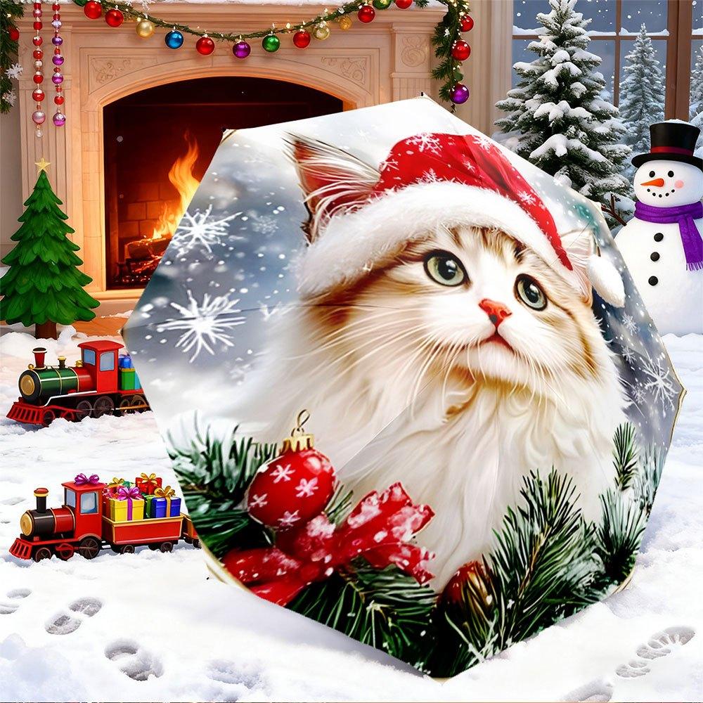 Open/Close Portable Folding Umbrella with Cute Cat in Santa Hat & Snowflakes - Raining/Holiday Umbrella, Compact Travel Umbrel (as the picture,Iron&8K)
Open/Close Portable Folding Umbrella with Cute Cat in Santa Hat & Snowflakes - Raining/Holiday Umbrella, Compact Travel Umbrel (as the picture,Iron&8K)