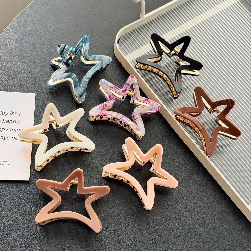 Pentagram Acetate Hair Carb Clip Geometric Acetic Acid Shark Clip Hollow Star Hair Claw Daily света кофе
Pentagram Acetate Hair Carb Clip Geometric Acetic Acid Shark Clip Hollow Star Hair Claw Daily света кофе
