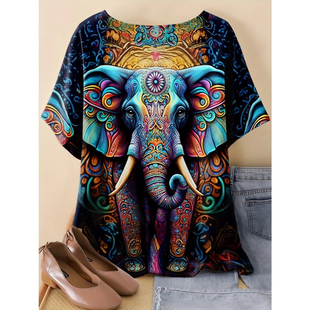 New Loose Plus Size Printed T-shirt Quick Drying Comfortable Casual Round Neck Short Sleeved Top Suitable Women s Beach Vacation M
New Loose Plus Size Printed T-shirt Quick Drying Comfortable Casual Round Neck Short Sleeved Top Suitable Women s Beach Vacation M