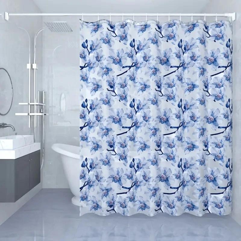 Blue Plum Blossom Pattern Classical Blue Printing Waterproof Curtain New Chinese Bathroom Curtain Peva Waterproof, Easy To Clean W60H190(CM)-1 Pcs
Blue Plum Blossom Pattern Classical Blue Printing Waterproof Curtain New Chinese Bathroom Curtain Peva Waterproof, Easy To Clean W60H190(CM)-1 Pcs
