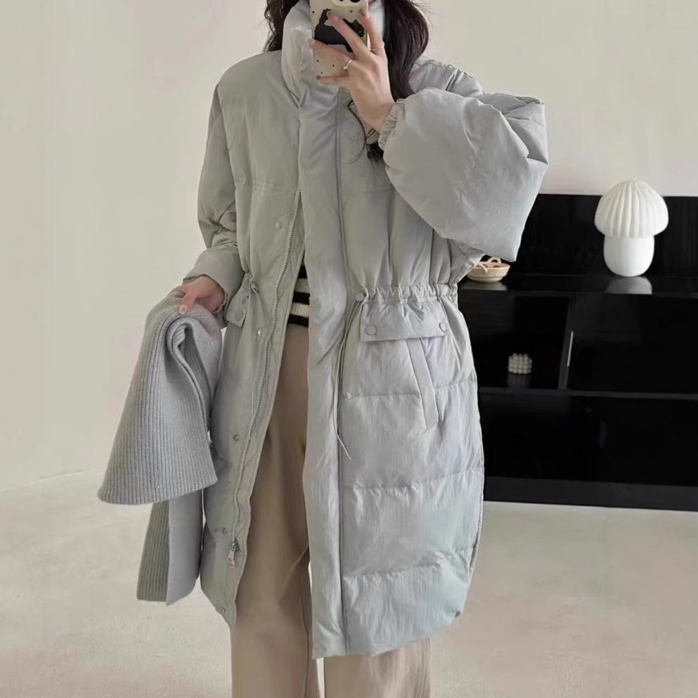Knitted scarf thickened down jacket women s long 2024 winter new thin knee white duck down jacket S небо синє кольору
Knitted scarf thickened down jacket women s long 2024 winter new thin knee white duck down jacket S небо синє кольору