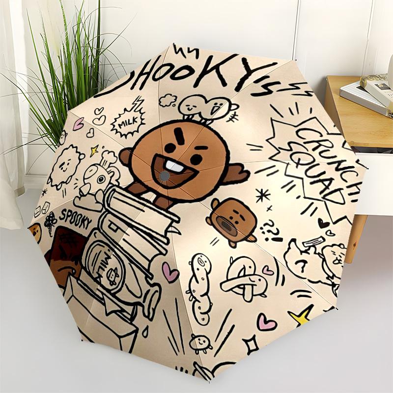 1pc BT21 Characters Automatic Folding Umbrella - Compact 8-Rib Design, Durable Plastic & Iron, Perfect Gift for Friends & Family, Outdoor Umbrella, Fa
1pc BT21 Characters Automatic Folding Umbrella - Compact 8-Rib Design, Durable Plastic & Iron, Perfect Gift for Friends & Family, Outdoor Umbrella, Fa