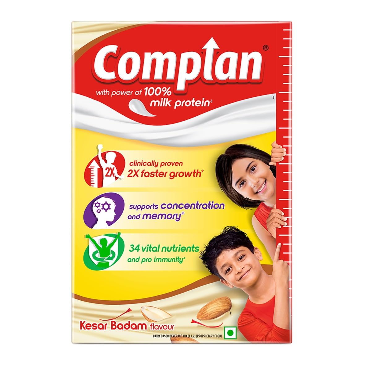 Complan Kesar Badam Nutrition Drink Powder for Children 500 g Carton with Free Shaker, Protein & 34 Nutrients
Complan Kesar Badam Nutrition Drink Powder for Children 500 g Carton with Free Shaker, Protein & 34 Nutrients