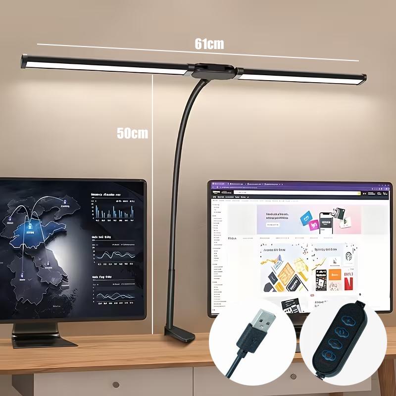 2Head USB LED Desk Lamp Office Adjustable Eye Protection Light 3Colors 10Levels Brightness Adjustable Flexible Goose Neck Design чорний
2Head USB LED Desk Lamp Office Adjustable Eye Protection Light 3Colors 10Levels Brightness Adjustable Flexible Goose Neck Design чорний