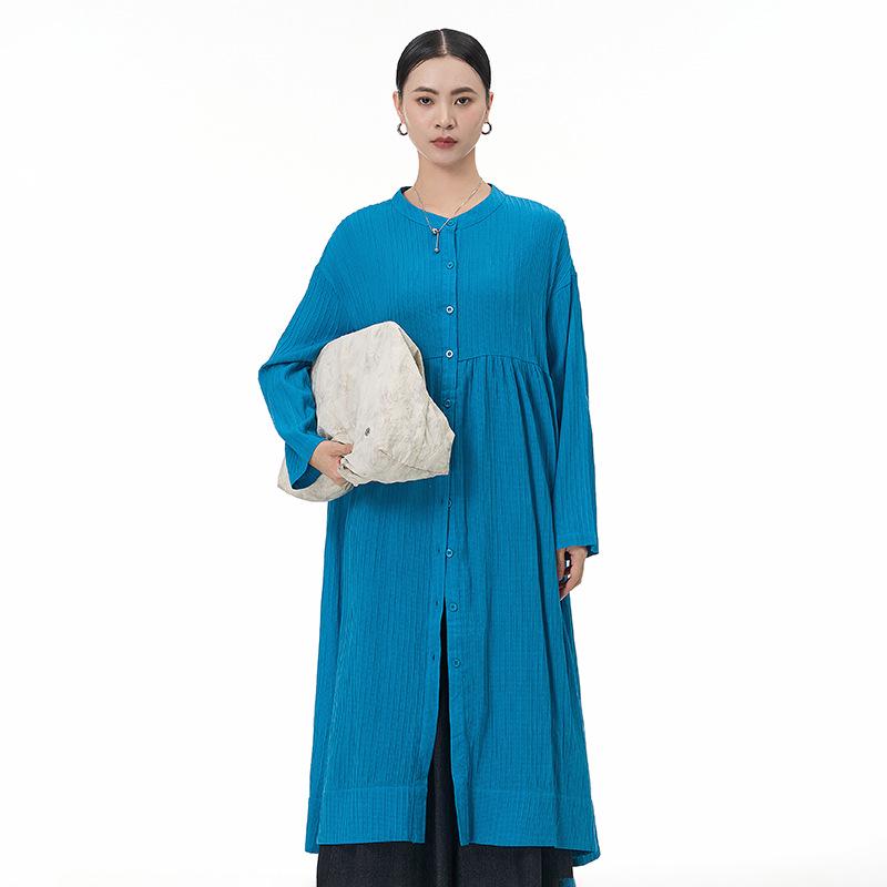 2026 Spring Korean Style Long Sleeve Pleated Shirt Dress - Plus Size, Loose, Slimming Design for Women One Size синий
2026 Spring Korean Style Long Sleeve Pleated Shirt Dress - Plus Size, Loose, Slimming Design for Women One Size синий