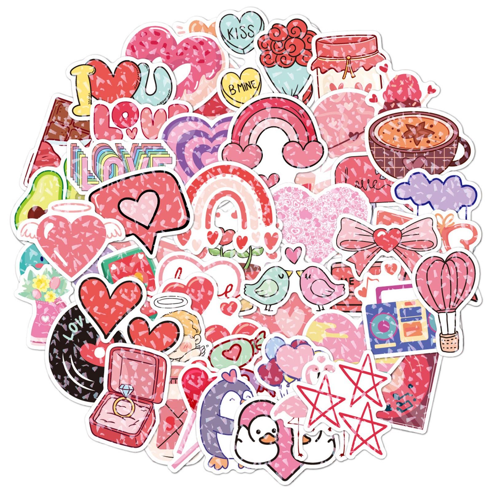 50pcs Valentine S Day Stickers Lasers Water Cup Phone Case Diy Stickers Wedding Decor Girl Love Graffitis Stickers One Size
50pcs Valentine S Day Stickers Lasers Water Cup Phone Case Diy Stickers Wedding Decor Girl Love Graffitis Stickers One Size