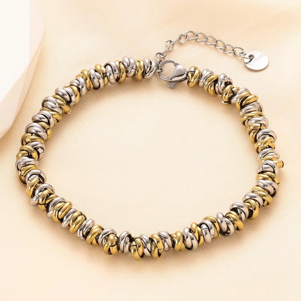 6MM 3 color Ring Ring Interlocking jewelry Stainless steel high quality color fast couple bracelet
6MM 3 color Ring Ring Interlocking jewelry Stainless steel high quality color fast couple bracelet