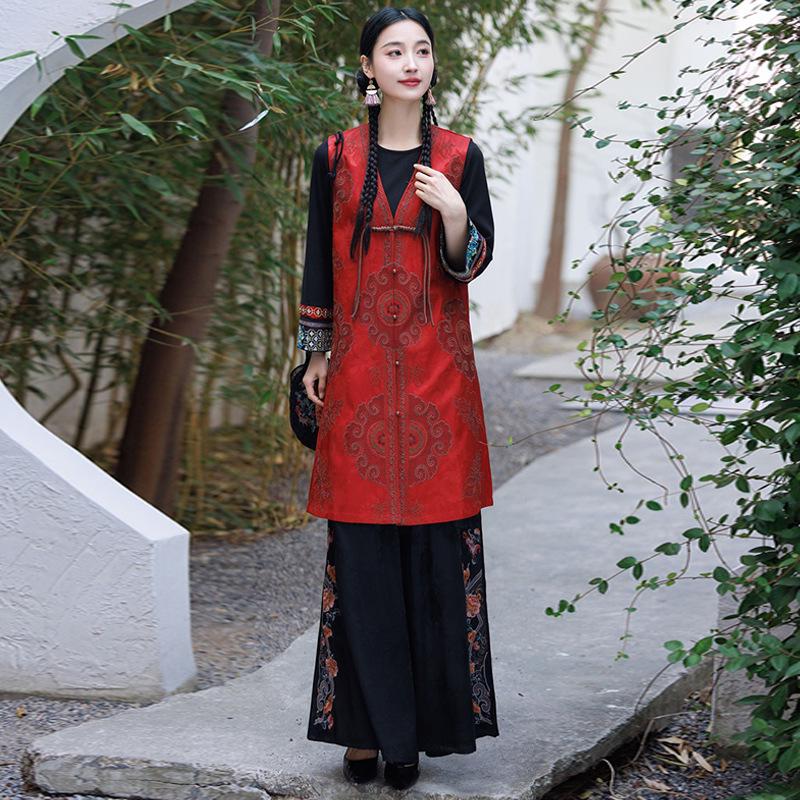 2025 Spring Women s Ethnic Embroidered V-Neck Sleeveless Mid-Length Vest Cardigan 3XL чёрный
2025 Spring Women s Ethnic Embroidered V-Neck Sleeveless Mid-Length Vest Cardigan 3XL чёрный