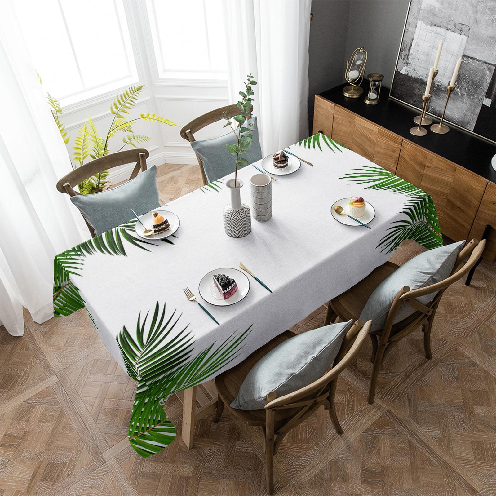 Белая скатерть с зелеными листьями и растениями, праздничный декор, водонепроницаемая прямоугольная скатерть, свадебный декор, крышка стола
Белая скатерть с зелеными листьями и растениями, праздничный декор, водонепроницаемая прямоугольная скатерть, свадебный декор, крышка стола
