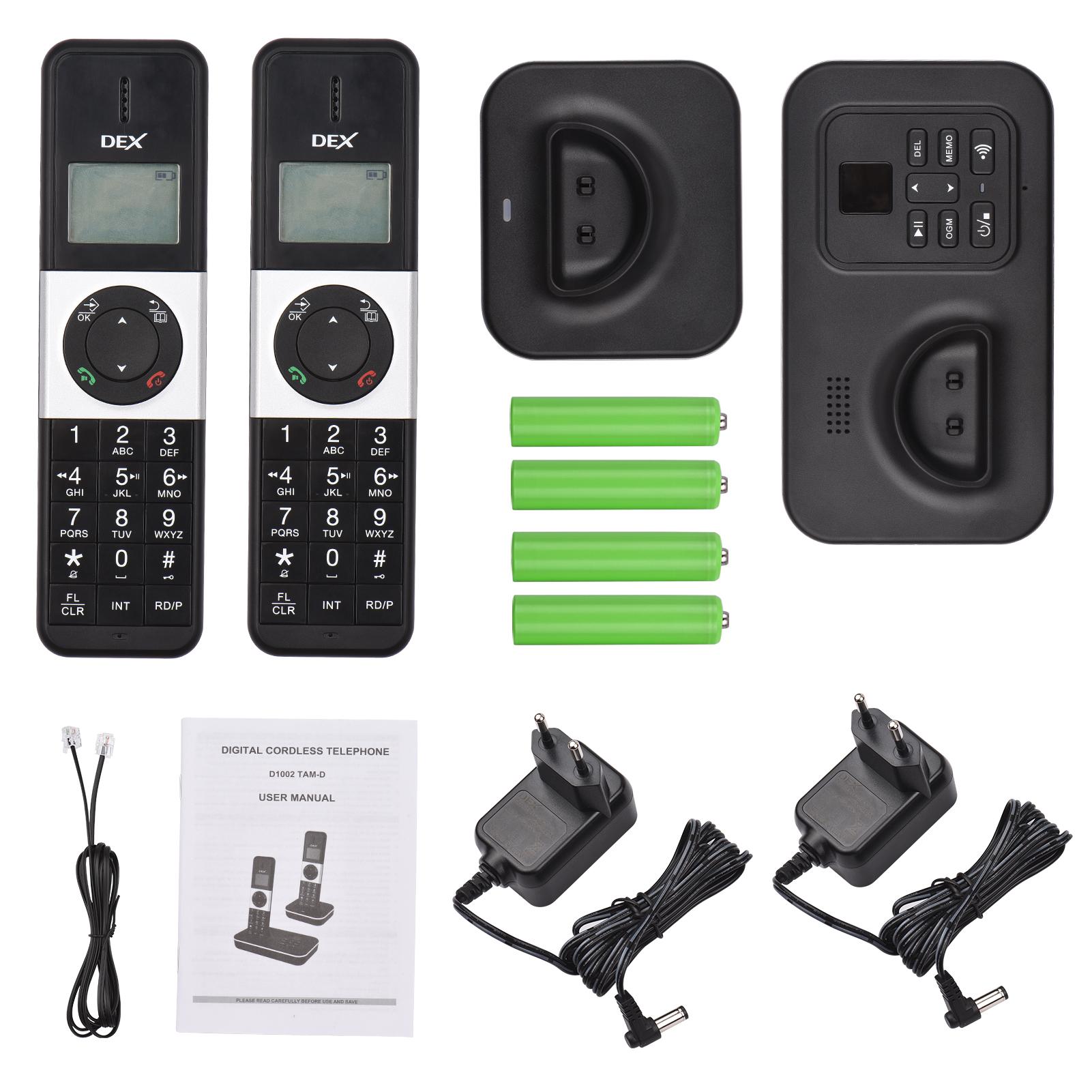 1.6 inch 2-Handset Cordless Phone Rechargeable with Answering Machine Caller ID/Call Waiting LCD 3 Lines Screen Display for Home
1.6 inch 2-Handset Cordless Phone Rechargeable with Answering Machine Caller ID/Call Waiting LCD 3 Lines Screen Display for Home