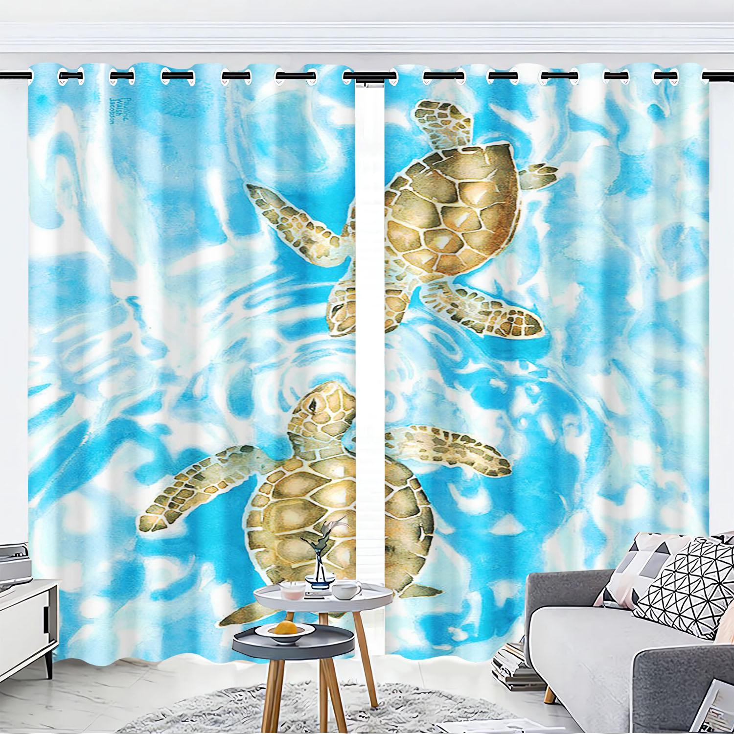 Cartoon Sea Turtles Curtain Sets Window Decoration Polyester Shade Bedroom Living Room Curtains Made Of Area Decor W100*H130(CM)-Hooks&2PCS
Cartoon Sea Turtles Curtain Sets Window Decoration Polyester Shade Bedroom Living Room Curtains Made Of Area Decor W100*H130(CM)-Hooks&2PCS