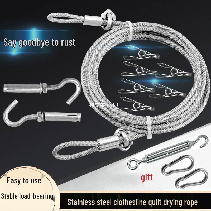 Нержавіюча сталь 304 Зовнішня мотузка для білизни для балкона та даху 3mm Thick, 0.5m Bundle
Нержавіюча сталь 304 Зовнішня мотузка для білизни для балкона та даху 3mm Thick, 0.5m Bundle