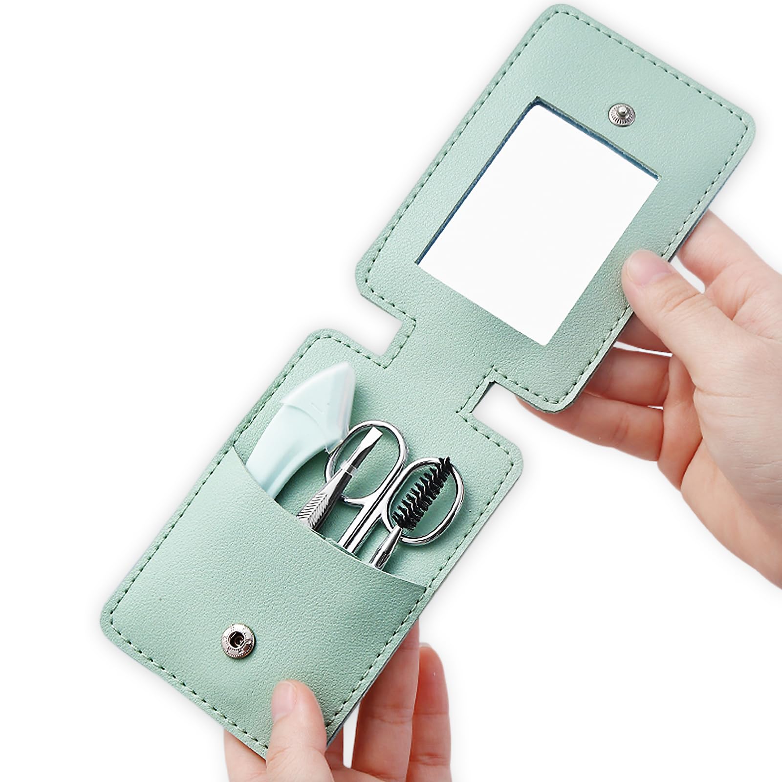 LEVY WAVE eyebrow grooming tool with leather bag and makeup available in multiple colors 4-piece set, mirror, (1, Peppermint)
LEVY WAVE eyebrow grooming tool with leather bag and makeup available in multiple colors 4-piece set, mirror, (1, Peppermint)