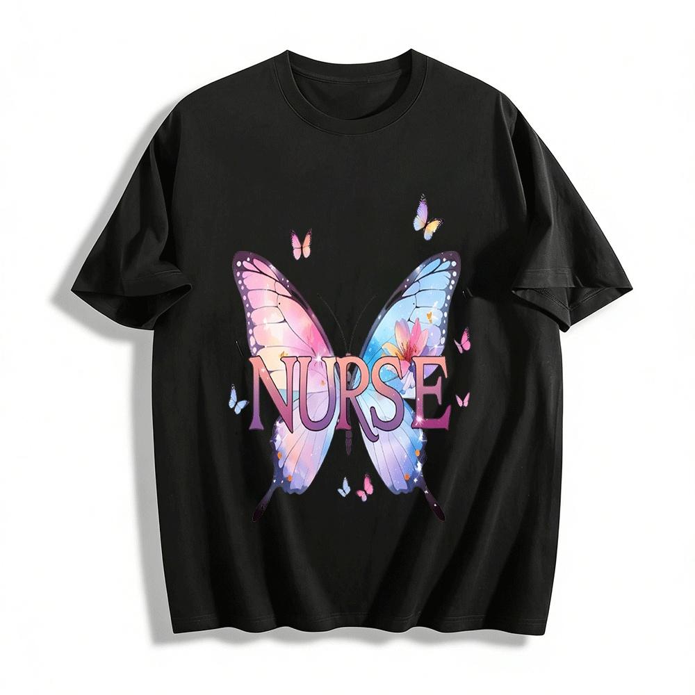 Butterfly NURSE Print Casual Comfortable Short Sleeve Top For Nurses Pure cotton T-shirt XXS
Butterfly NURSE Print Casual Comfortable Short Sleeve Top For Nurses Pure cotton T-shirt XXS