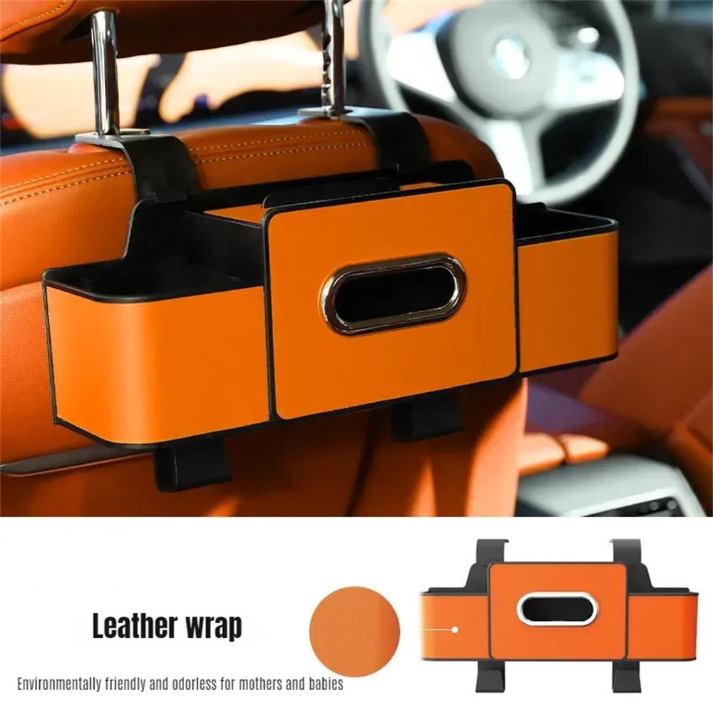 Car Seat Back Multi-Function Storage Organizer Leather+ABS Tissue Box Cup Holder with Hooks Brown
Car Seat Back Multi-Function Storage Organizer Leather+ABS Tissue Box Cup Holder with Hooks Brown