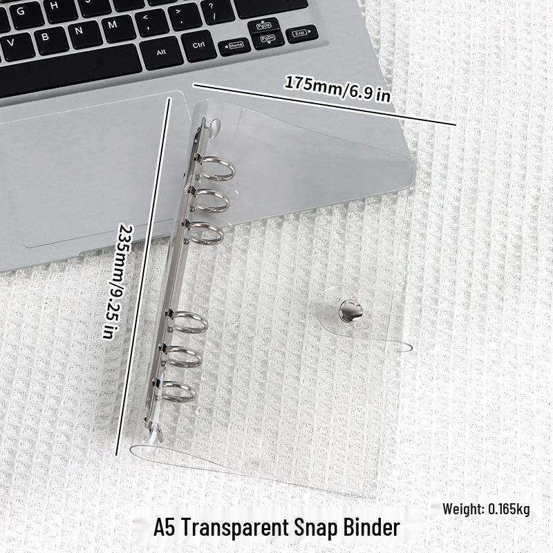 New Transparent PVC 6-Ring Loose-Leaf Photo Album and Journal, A5/A6 Soft Cover A6
New Transparent PVC 6-Ring Loose-Leaf Photo Album and Journal, A5/A6 Soft Cover A6