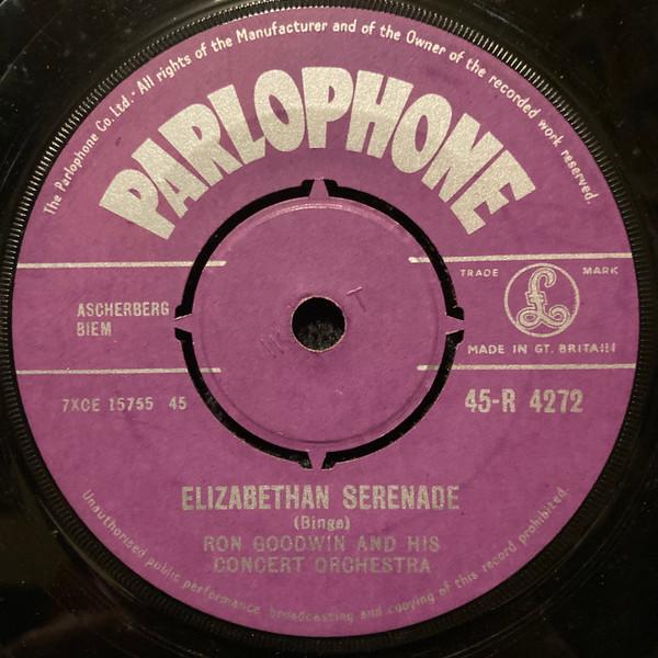 7-дюймовая пластинка RON GOODWIN HIS ORCHESTRA Elizabethan Serenade 45R4272 Parlophone 1957 Великобритания Поп Б/у
7-дюймовая пластинка RON GOODWIN HIS ORCHESTRA Elizabethan Serenade 45R4272 Parlophone 1957 Великобритания Поп Б/у