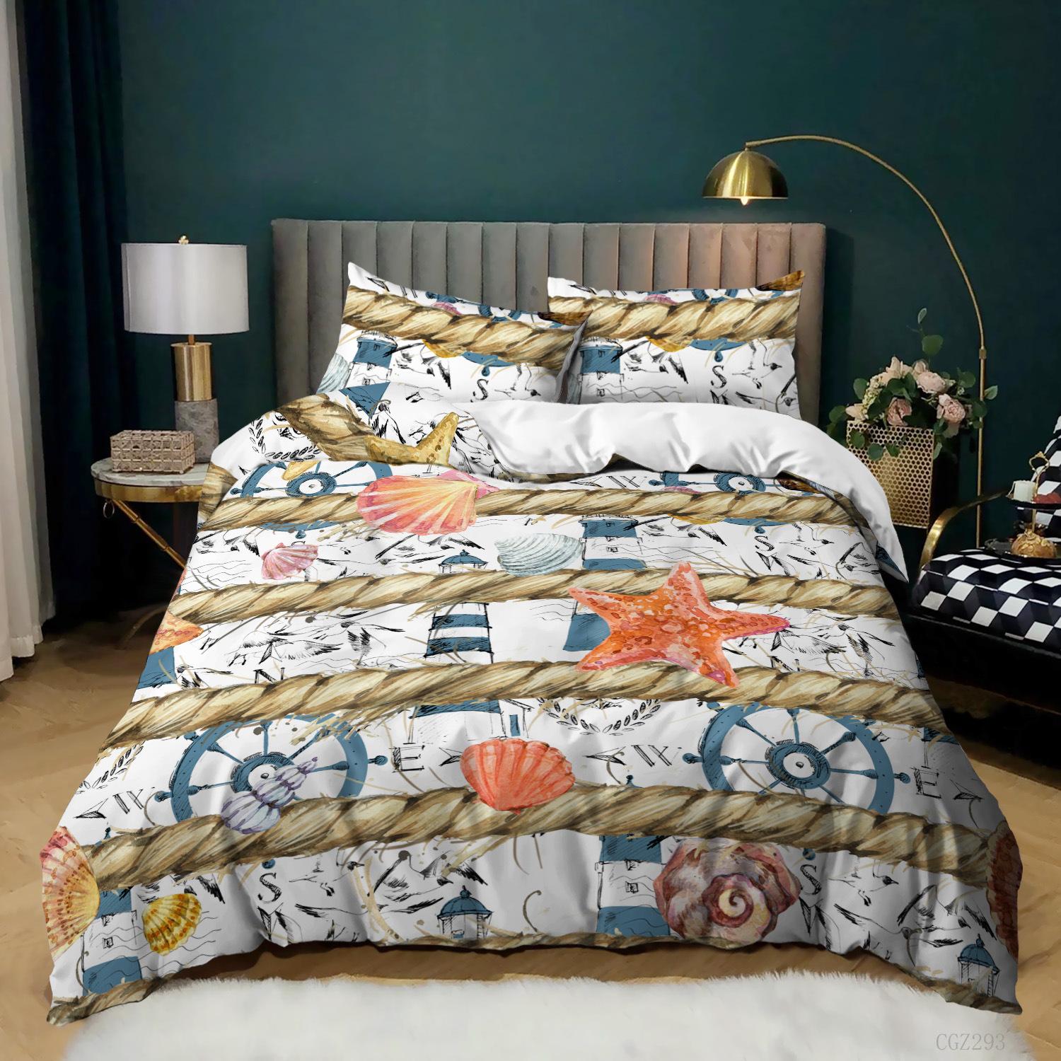 Beach Starfish Quilt Cover Three-Piece Digital Printing Pillowcase Bedding 135 * 200 (two-piece set) 90g
Beach Starfish Quilt Cover Three-Piece Digital Printing Pillowcase Bedding 135 * 200 (two-piece set) 90g