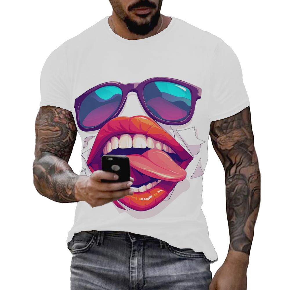 Vibrant Cartoon Lips and Sunglasses Print T-Shirt - Unisex Fashionable White Short Sleeve Tee Hip hop T Shirt for Men 6XL
Vibrant Cartoon Lips and Sunglasses Print T-Shirt - Unisex Fashionable White Short Sleeve Tee Hip hop T Shirt for Men 6XL