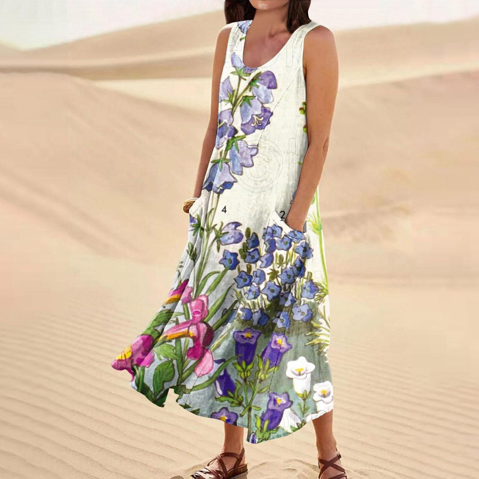 Женское летнее свободное свободное платье с круглым вырезом и цветочным принтом без рукавов, большое свободное платье с карманами XXL фиолетовый
Женское летнее свободное свободное платье с круглым вырезом и цветочным принтом без рукавов, большое свободное платье с карманами XXL фиолетовый