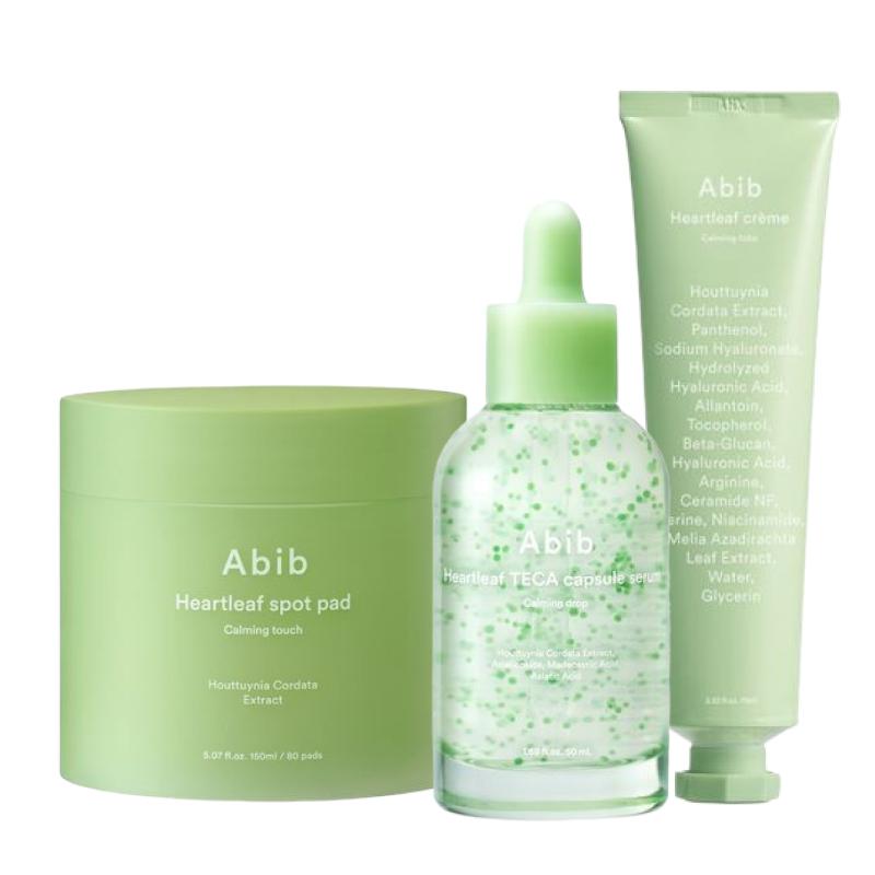 Abib Heartleaf 3-Step Set (Spot Pad Calming Touch 70 Sheets + Capsule Serum Calming Drop 50ml + Calming Tube 75ml) Soothing & Barrier Care
Abib Heartleaf 3-Step Set (Spot Pad Calming Touch 70 Sheets + Capsule Serum Calming Drop 50ml + Calming Tube 75ml) Soothing & Barrier Care