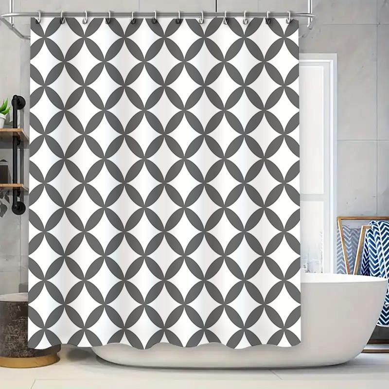 Patterned Shower Curtain Set For Bathroom Decoration Black And White Geometric Design Waterproof Fabric Curtains With Hooks Incl W60H190(CM)-1 Pcs
Patterned Shower Curtain Set For Bathroom Decoration Black And White Geometric Design Waterproof Fabric Curtains With Hooks Incl W60H190(CM)-1 Pcs