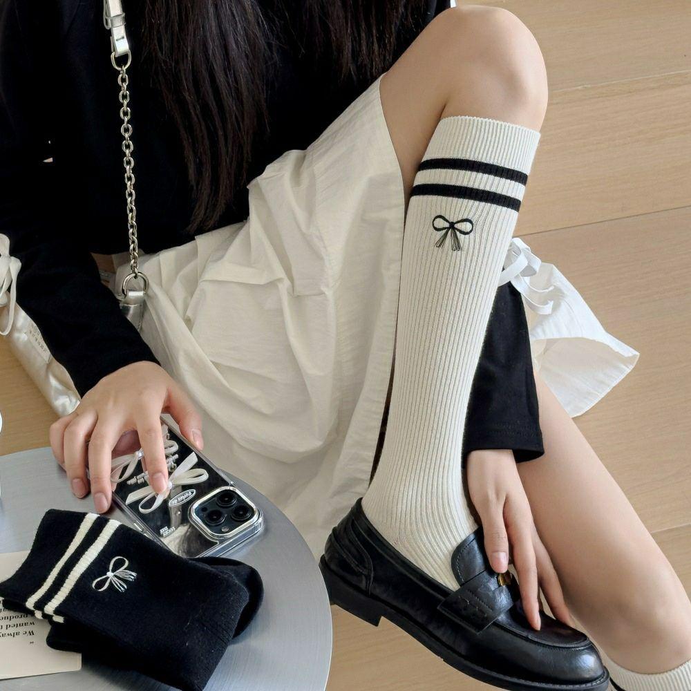 JK Academy Bowknot Calf Socks | Micro-Compression Slimming Double-Stripe Embroidery Ladies Knee-High Slouch Socks - Simple Style One Size белый
JK Academy Bowknot Calf Socks | Micro-Compression Slimming Double-Stripe Embroidery Ladies Knee-High Slouch Socks - Simple Style One Size белый
