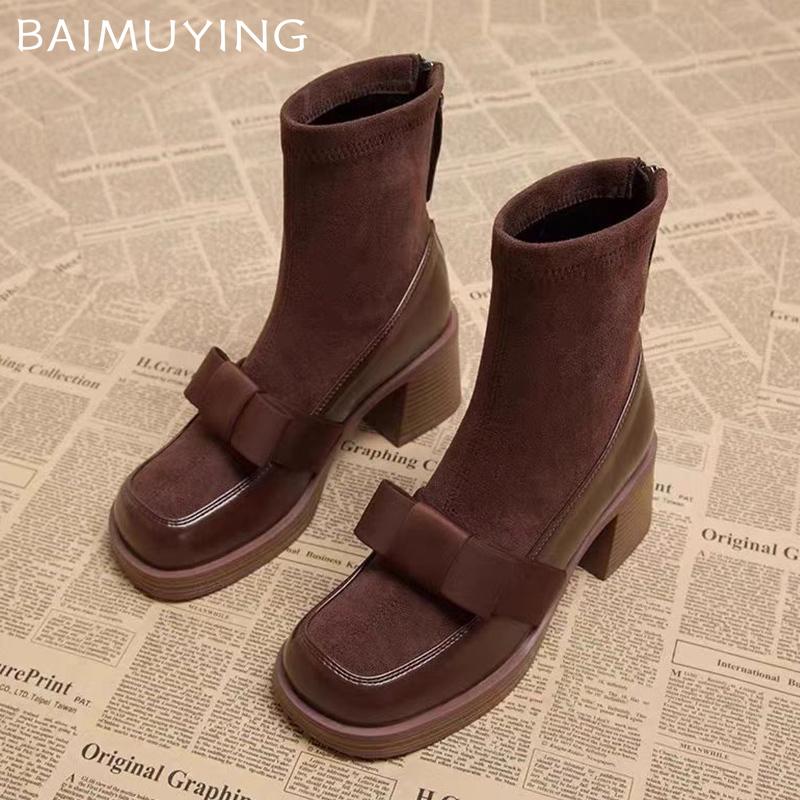 Bow Chunky Women Ankle Boots Suede Fashion High Heels Winter Shoes 2025 Trend New Brand Designer Pumps Gladiator Botas De Mujer 35
Bow Chunky Women Ankle Boots Suede Fashion High Heels Winter Shoes 2025 Trend New Brand Designer Pumps Gladiator Botas De Mujer 35