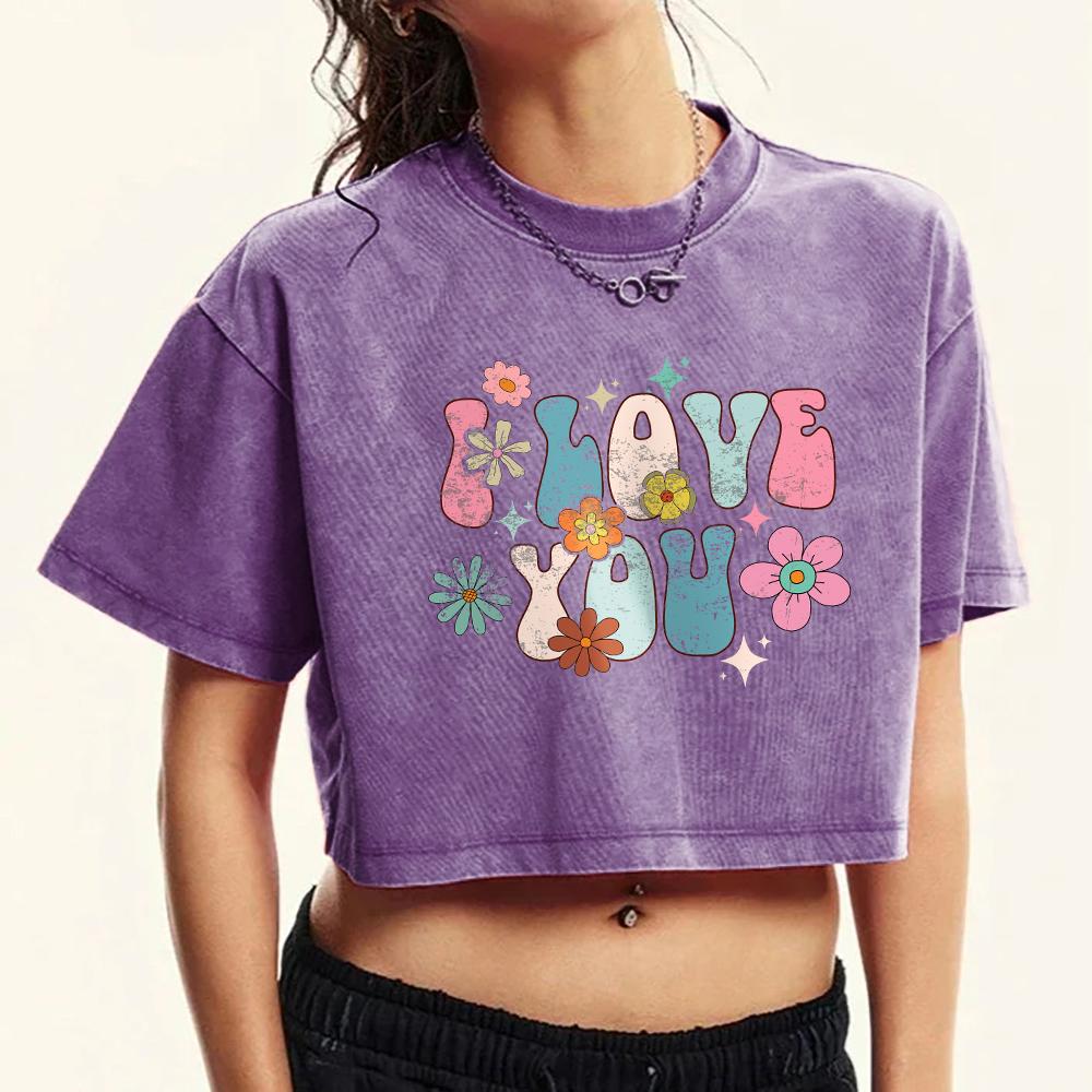 I Love You Colorful Letter Flowers Prints Women Crop Washed T-Shirts Street Short Sleeve Tee Shirt Slim Cotton Clothes XL
I Love You Colorful Letter Flowers Prints Women Crop Washed T-Shirts Street Short Sleeve Tee Shirt Slim Cotton Clothes XL