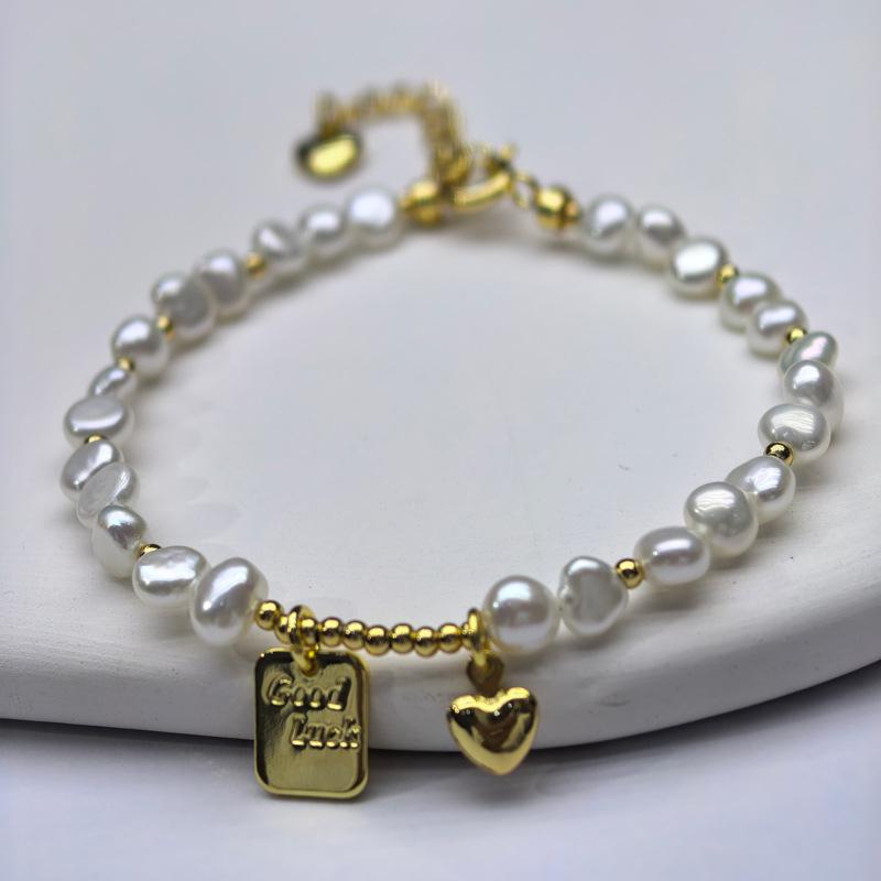 Love Goodluck Baroque Freshwater Pearl Necklace & High-End Korean Design Bracelet 4-5mm Irregular Shape, Four-Sided Luster
Love Goodluck Baroque Freshwater Pearl Necklace & High-End Korean Design Bracelet 4-5mm Irregular Shape, Four-Sided Luster