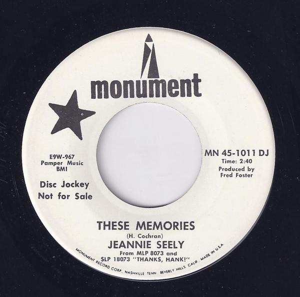 7inch Record JEANNIE SEELY These Memories MN451011DJ Monument 1967 US CountryFolk Used
7inch Record JEANNIE SEELY These Memories MN451011DJ Monument 1967 US CountryFolk Used